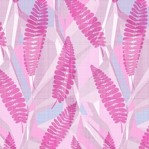 Abstract Fern Sunroom, pink 12 inch