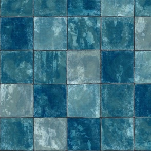 Zellige - 4" squares - blue 