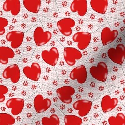 heart lollipops with pawprints
