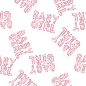 MINI baby girl baby shower fabric - foil balloon design, pink