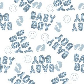 MINI baby boy foil balloon fabric - baby shower, baby boy, newborn, baby blue