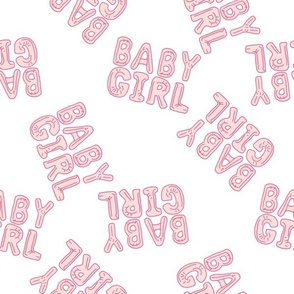 MEDIUM baby girl baby shower fabric - foil balloon design, pink