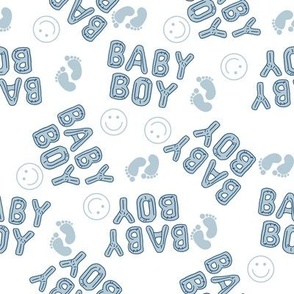 SMALL baby boy foil balloon fabric - baby shower, baby boy, newborn, baby blue