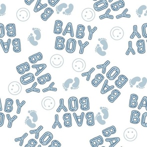 MEDIUM baby boy foil balloon fabric - baby shower, baby boy, newborn, baby blue