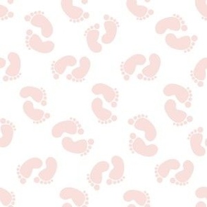 MINI baby feet fabric - baby shower fabric, nursery, newborn, pink
