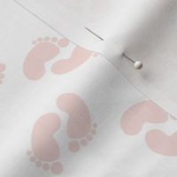 SMALL baby feet fabric - baby shower fabric, nursery, newborn,  pink