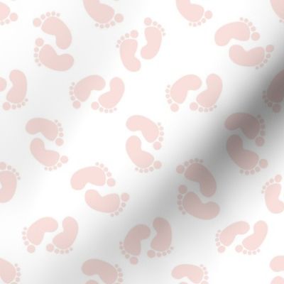 SMALL baby feet fabric - baby shower fabric, nursery, newborn,  pink