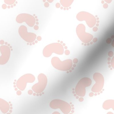 MEDIUM baby feet fabric - baby shower fabric, nursery, newborn, pink