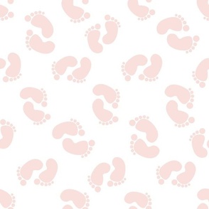 MEDIUM baby feet fabric - baby shower fabric, nursery, newborn, pink