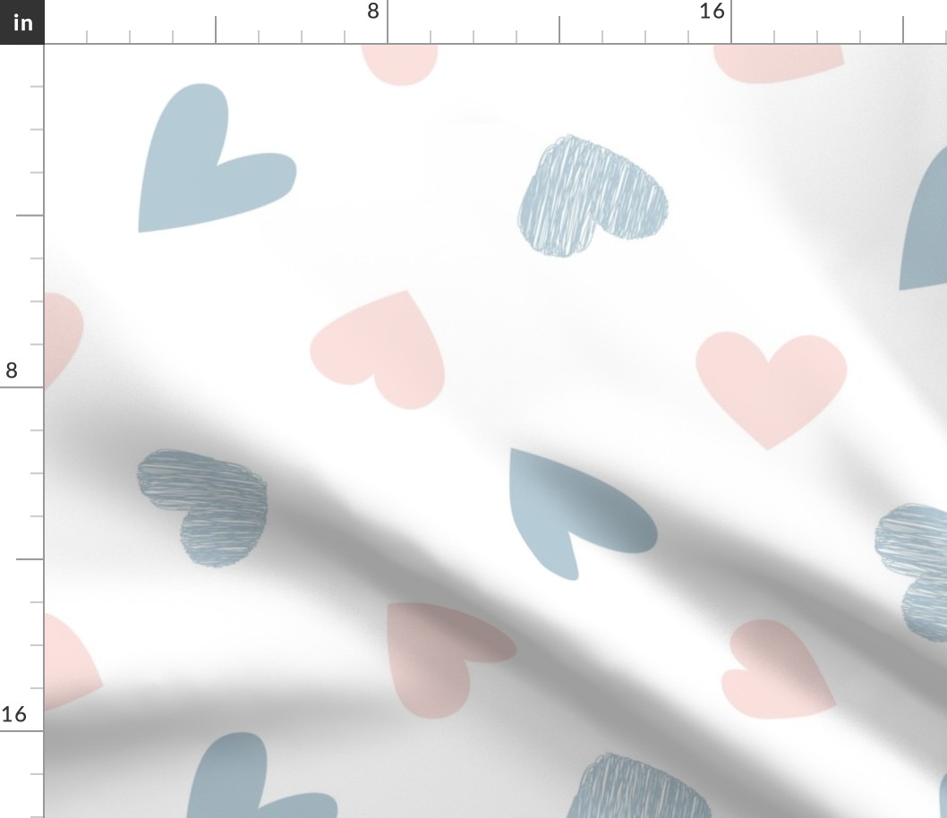 LARGE baby heart fabric - love fabric, baby nursery baby shower design gender reveal