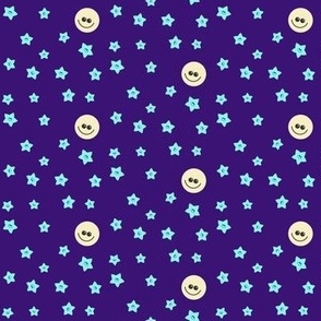 Smiley moon and stars 