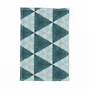 Quilters Turquoise Triangles- 6in horiz