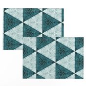 Quilters Turquoise Triangles- 6in horiz