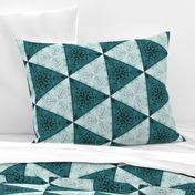 Quilters Turquoise Triangles- 6in horiz