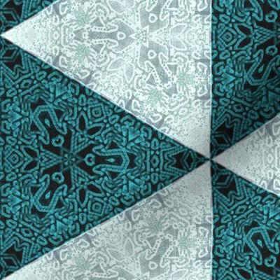 Quilters Turquoise Triangles- 6in horiz