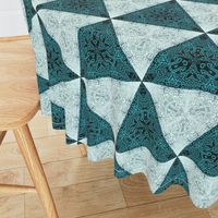 Quilters Turquoise Triangles- 6in horiz