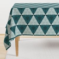 Quilters Turquoise Triangles- 6in horiz