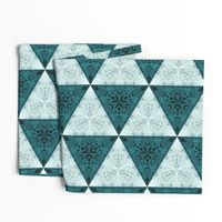 Quilters Turquoise Triangles- 6in horiz