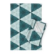 Quilters Turquoise Triangles- 6in horiz