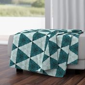 Quilters Turquoise Triangles- 6in horiz