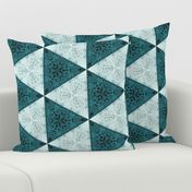 Quilters Turquoise Triangles- 6in horiz