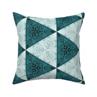 Quilters Turquoise Triangles- 6in horiz