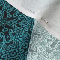 Quilters Turquoise Triangles- 6in horiz