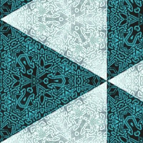 Quilters Turquoise Triangles- 6in horiz