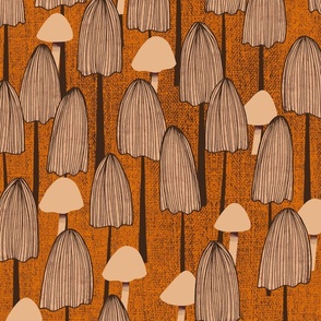 Earth Tones Mushrooms Orange Large