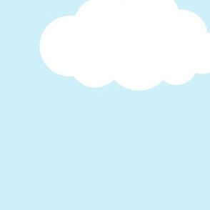 Blue Sky, white Kawaii clouds - Large
