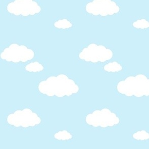 Blue Sky, white Kawaii clouds - SMALL