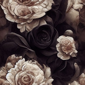 Exotic Ivory Black Roses 2 ATL_247