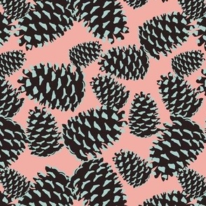 Pinecones on Pink 
