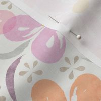 Watercolored peach floral, 12 inch