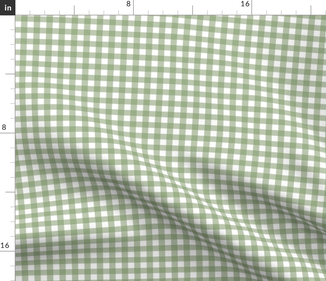 Small Gingham Green and White