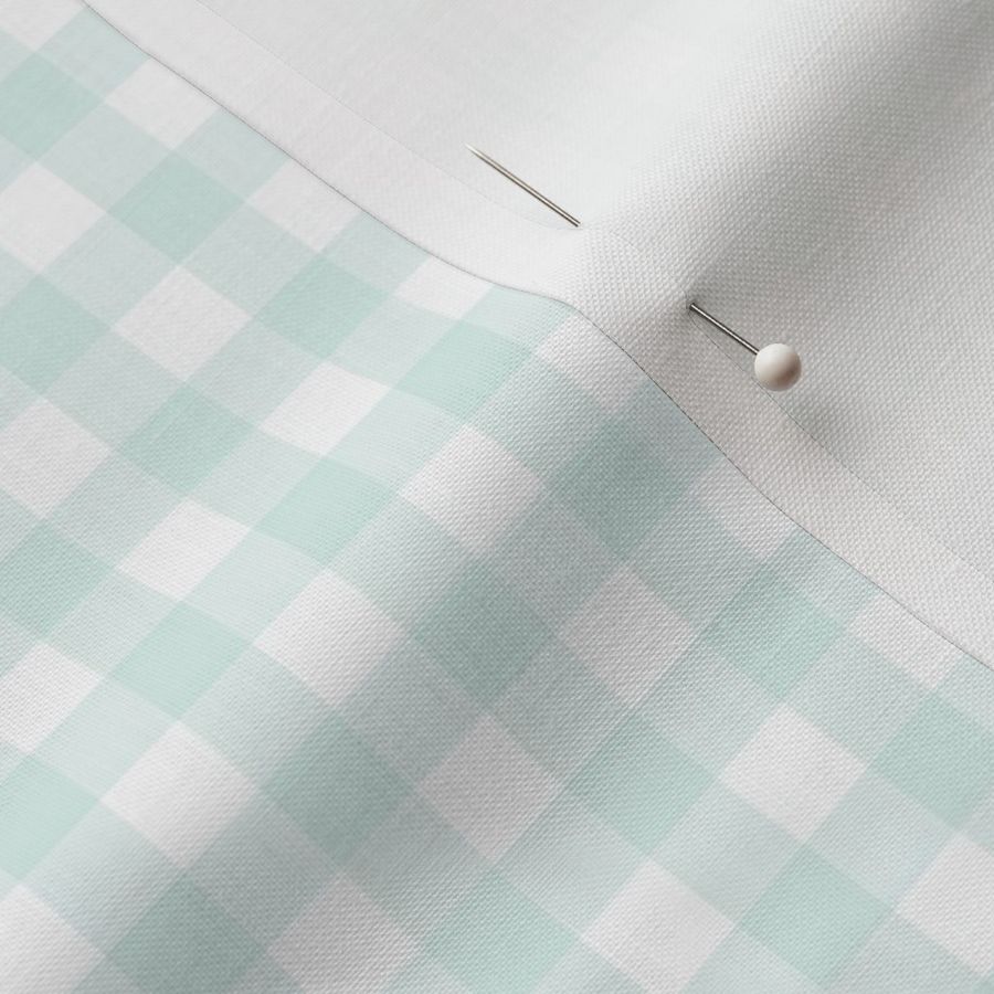 Small Gingham Mint and White