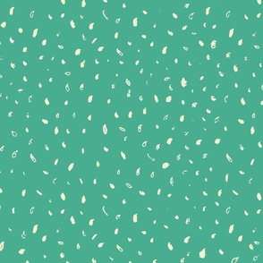 Cream Dots on Jungle Green Pattern - Large