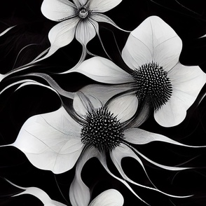 Abstract Black & White Floral ATL_270