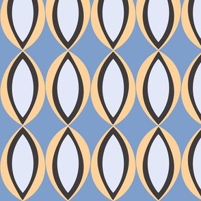 359 - Jumbo scale  tiger eye minimalist retro inspired pattern  in pale blue and blush for lampshades, cushion covers, curtains, masculine decor, boy duvet covers