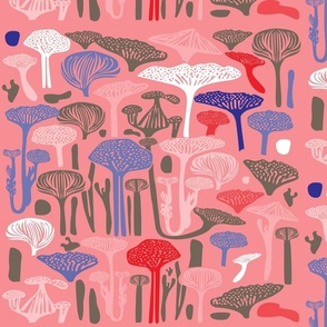 Mushroom Mania Linocut Groove