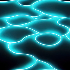 Abstract Teal Water Pools Neon  ATL_342