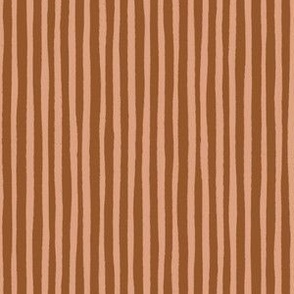 Hand Drawn Stripe // Apricot and Caramel // Vertical Stripes