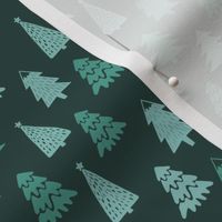 MINI christmas trees fabric - fir tree fabric, green holiday