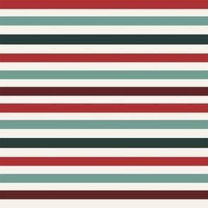 MINI christmas stripe fabric - holiday red and green xmas fabric