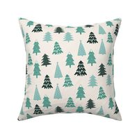 MEDIUM christmas trees fabric - fir tree fabric, green holiday
