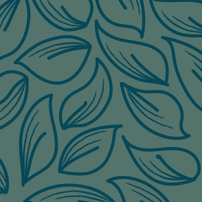 green and navy leaves
