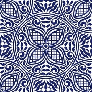 Talavera Tiles in Cobalt Blue and White