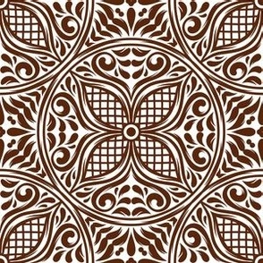 Talavera Tiles in Chocolate Brown and White