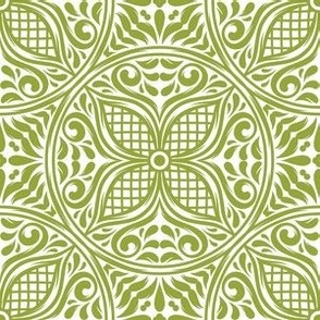 Talavera Tiles in Titanite Green and White