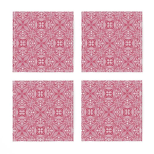 Talavera Tiles in Viva Magenta and White